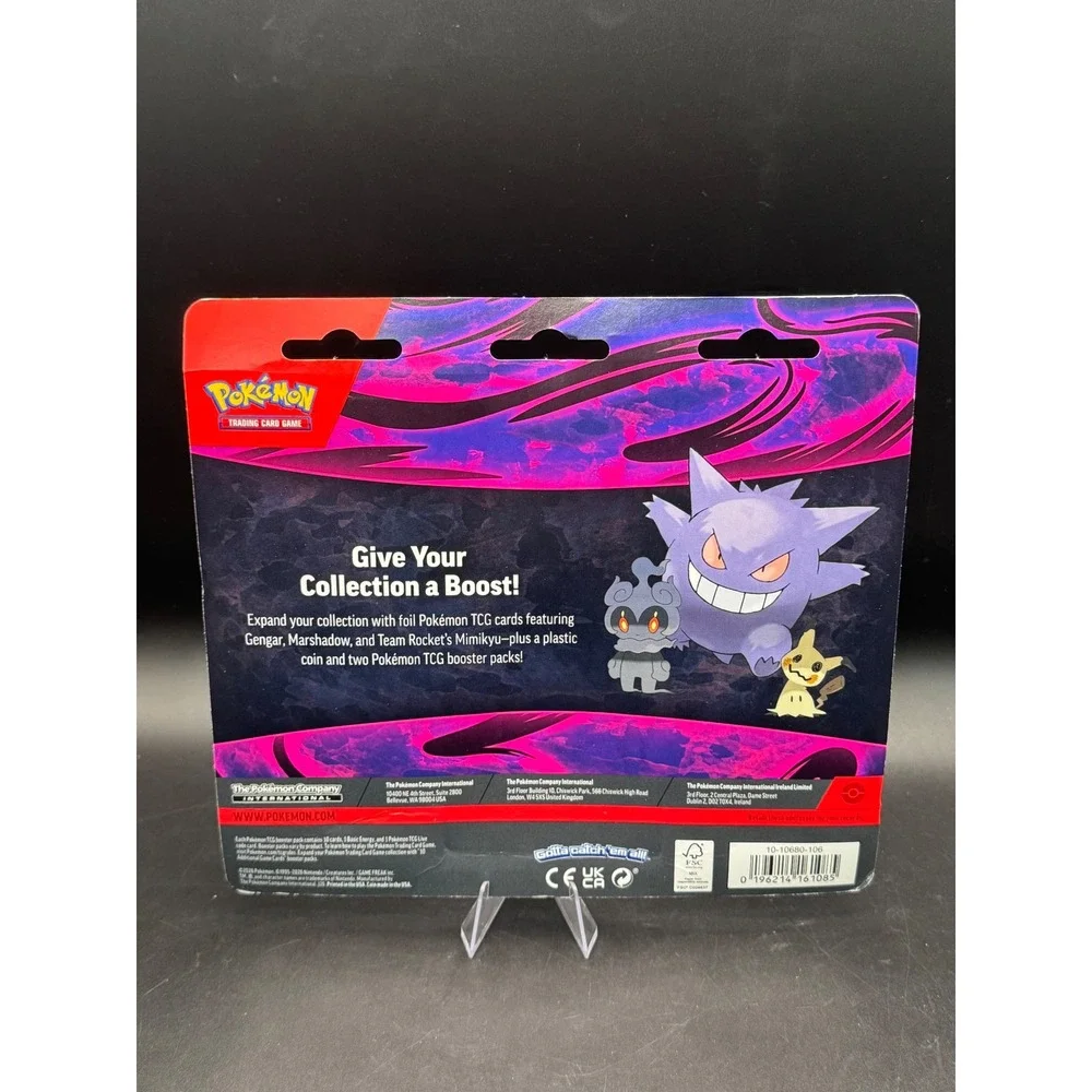 Pokemon TCG Gengar Marshadow Team Rockets Mimikyu 3-Pack Blister 2 Booster Packs